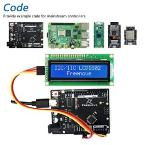 FREENOVE I2C LCD 1602 Module (2 Pack), New Type IIC TWI Serial 16x2 Display, Compatible with Arduino Raspberry Pi Pico ESP32 ESP8266