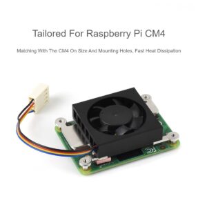 waveshare Dedicated All-in-One 3007 Cooling Fan for Raspberry Pi Compute Module 4 CM4, PWM Speed Adjustment,Low Noise, More Practical,with Thermal Tapes