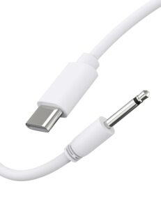 bicmice usb type c dc charging cable 2.5mm dc charger cord 2.6ft replacement for massager-1 pack(white)