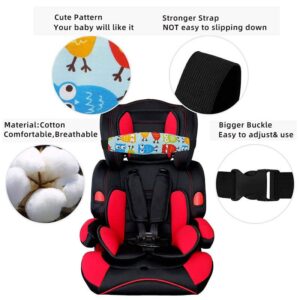 Ximimark 2 Pcs Cute Cartoon Adjustable Car Safety Seat Sleep Positioner Infants Baby Head Support Pram Stroller Fastening