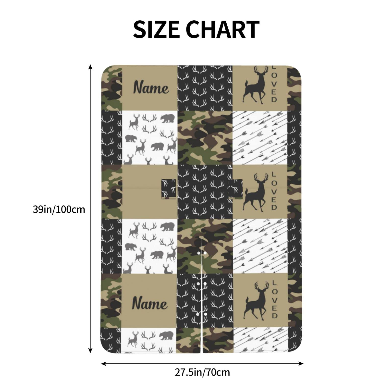 Personalized Woodland Deer Baby Car Seat Canopy for Babies with Name, Custom Camouflage Car Seat Covers for Boys Girls, Peekaboo Opening Minky Nursing Cover Infant Car Seat Canopies for Newborn