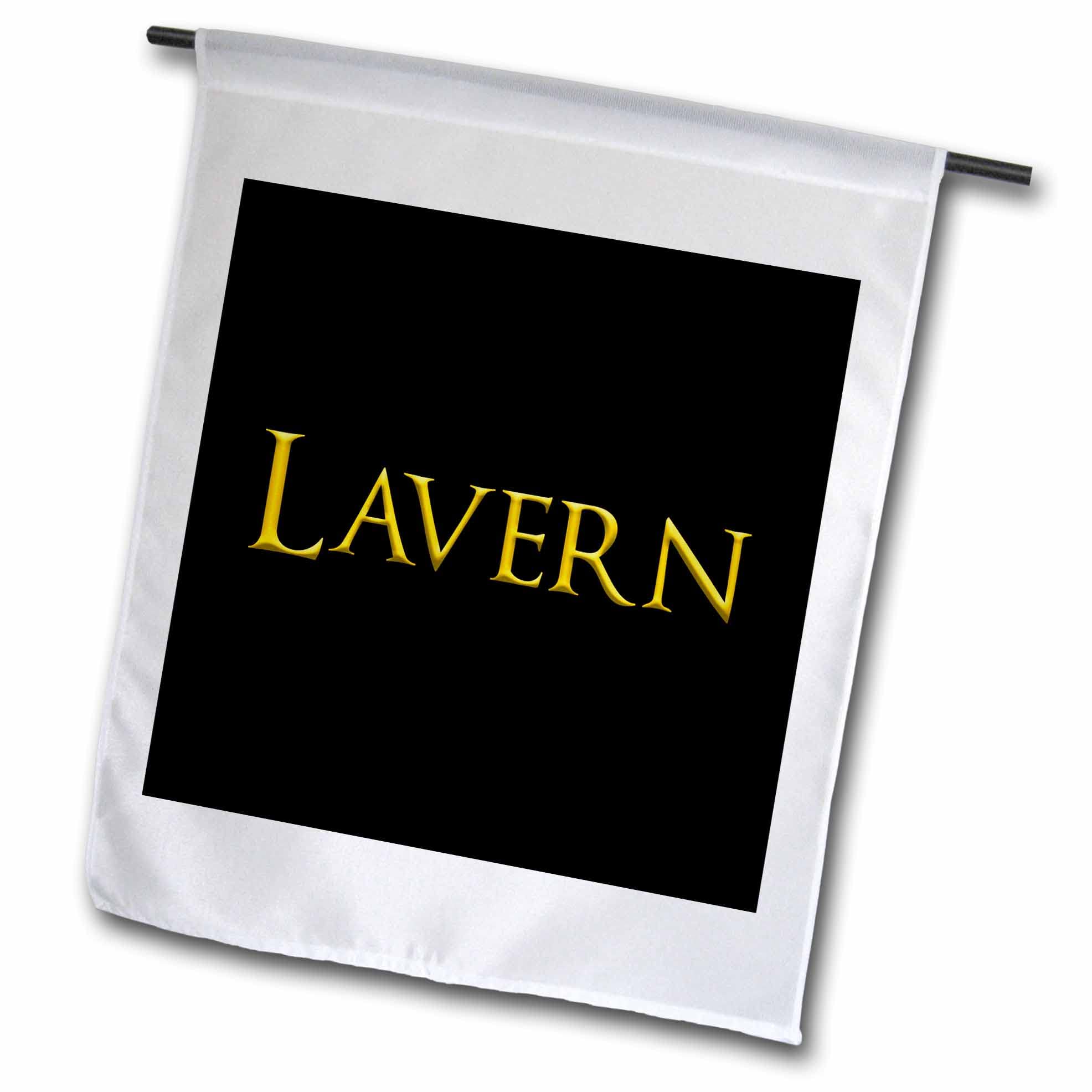 3dRose Lavern beautiful baby boy name in the America. Yellow on black - Flags (fl-361742-1)