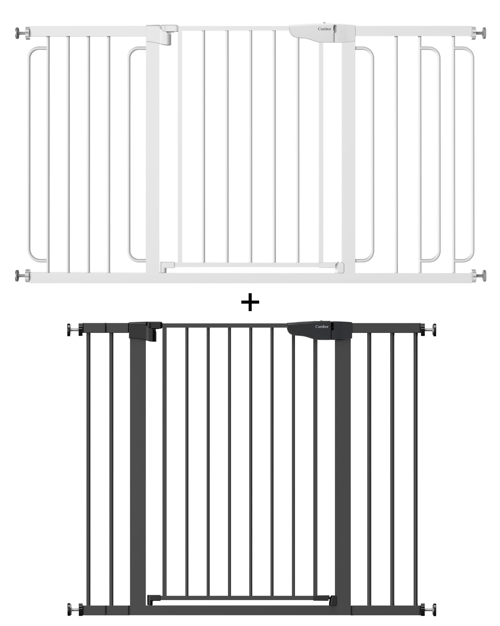 Cumbor 36" Extra Tall, 29.7"- 46" Width Baby Gate for Dogs and Kids & Cumbor 30.5" Tall 29.5"-57" Width Dog Baby Gate for House, Stairs, Doorways