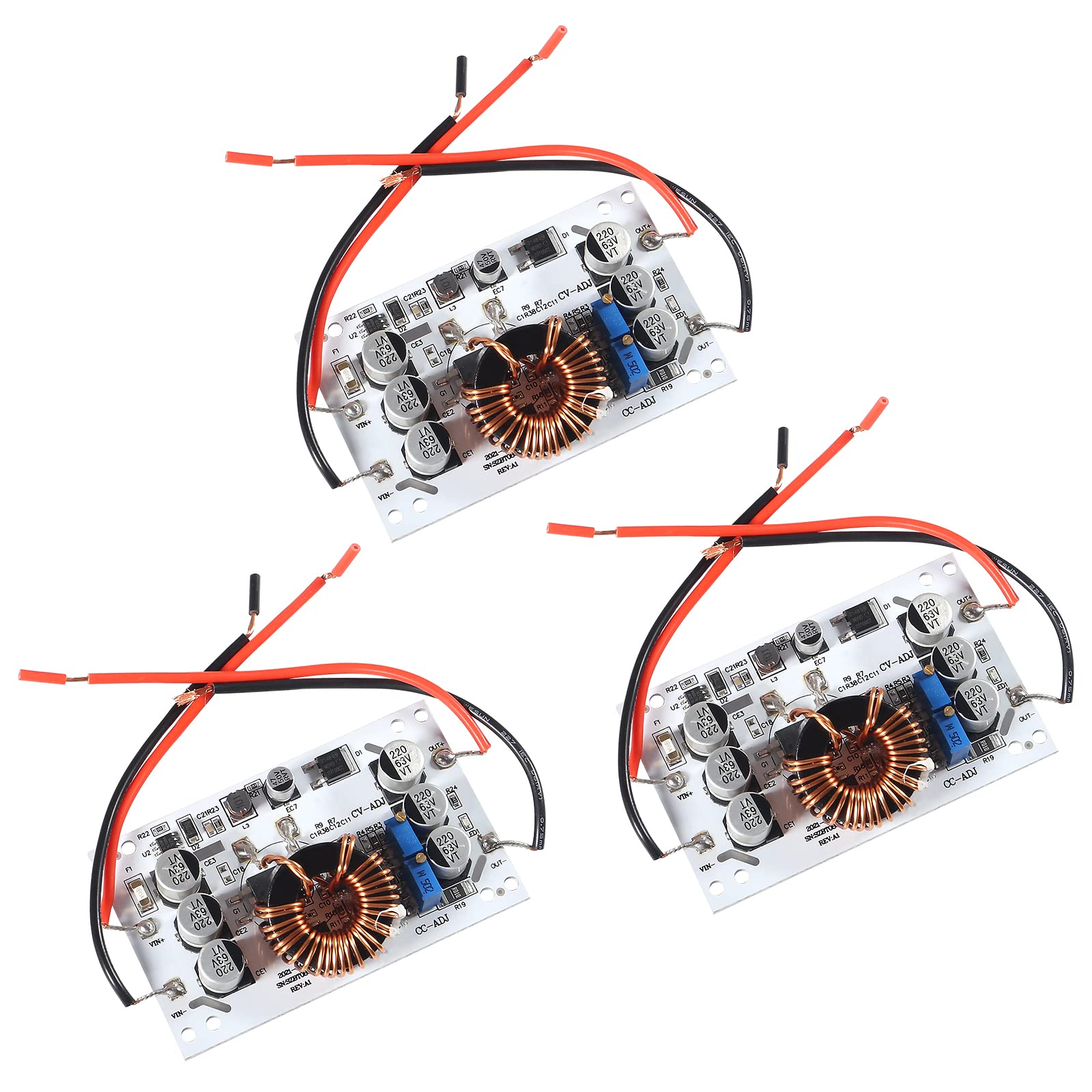 DIANN 3pcs 600W Constant Current Boost Converter DC- DC 10V-60V to 12-60V 10A Adjustable Step Up Voltage Regulator CC CV Power Supply Module