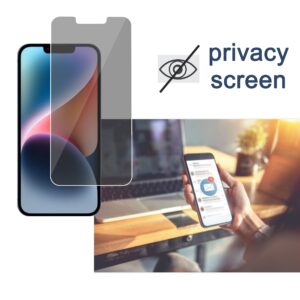 Ailun 2Pack Privacy Screen Protector for iPhone 14 Plus [6.7 inch] + 2 Pack Camera Lens Protector, Anti Spy Private Tempered Glass Film, Case Friendly, [9H Hardness] - HD [4 Pack]