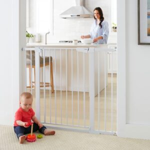 Cumbor 36" Extra Tall, 29.7"- 46" Width Baby Gate for Dogs and Kids & Cumbor 33" Tall, 0"-55" Width Retractable Baby Gate for House, Stairs, Doorways