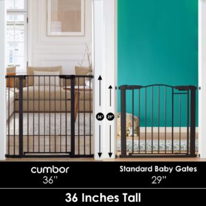 Cumbor 36" Extra Tall, 29.7"- 46" Width Baby Gate for Dogs and Kids & Cumbor 30.5" Tall 29.7"-46" Width Dog Baby Gate for House, Stairs, Doorways