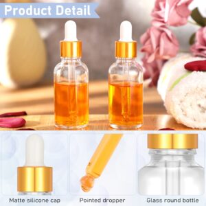 Nuogo 50 Pcs Glass Dropper Bottles 1oz Essential Oil Dropper Bottles Clear Eye Dropper Bottles Bulk Empty Tincture Bottles with 5 Droppers, 3 Funnels, 30 Label for Essential Oil Perfume(Clear)