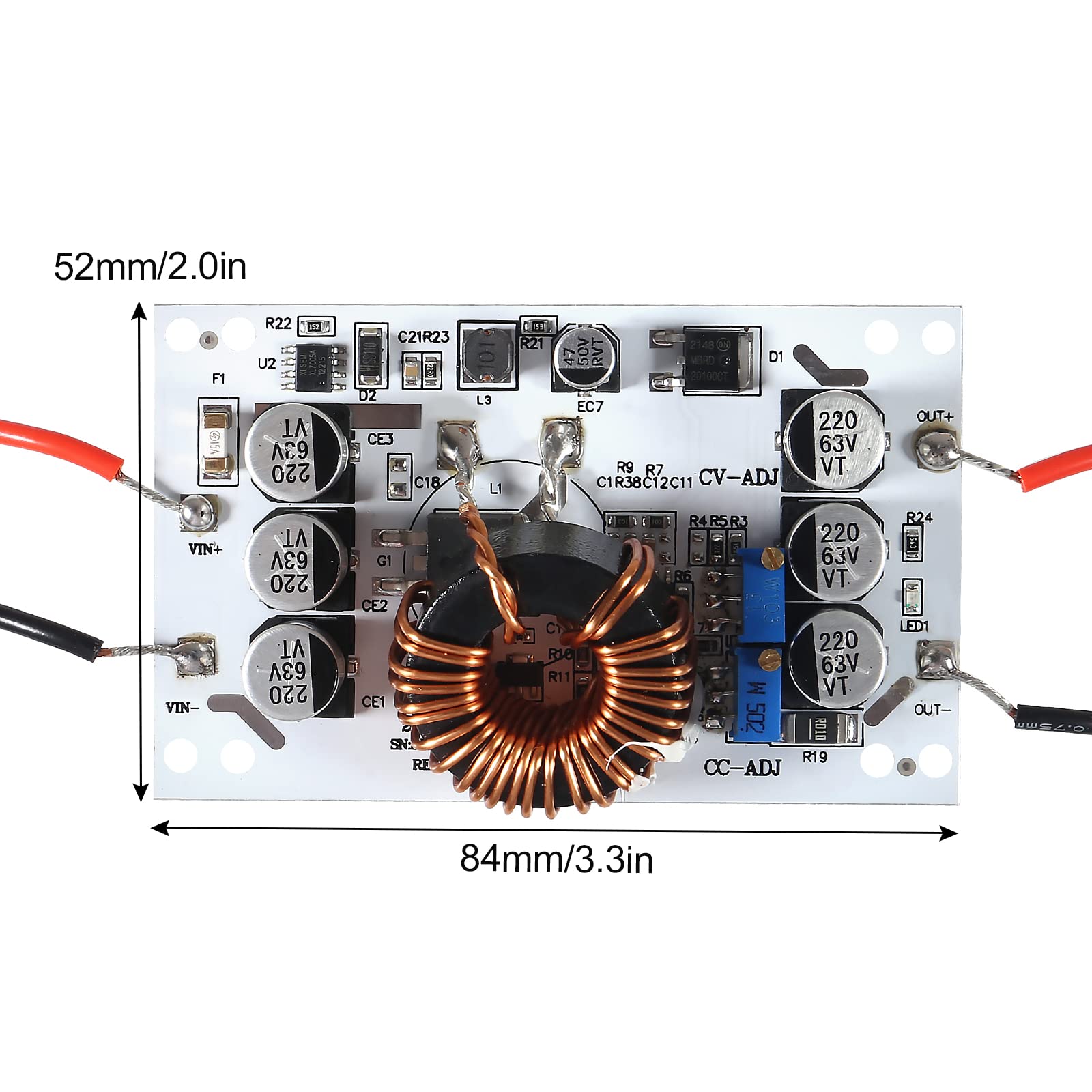 DIANN 3pcs 600W Constant Current Boost Converter DC- DC 10V-60V to 12-60V 10A Adjustable Step Up Voltage Regulator CC CV Power Supply Module