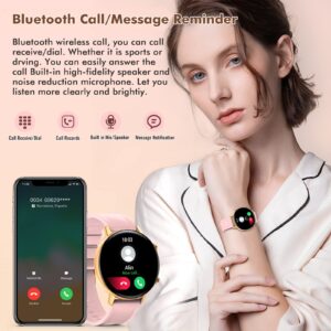 Smart Watch for Women(Call Receive/Dial),Fitness Trackers Waterproof Smart Watches for Android Phones Smartwatch with Blood Pressure Heart Rate Sleep Monitor Sport Running Pedometer Touch Screen