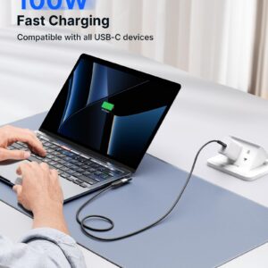 JSAUX 90 Degree USB-C Male to USB-C Female Adapter 2-Pack, 40Gbps Data Transfer PD 100W USB Type-C 3.1 Extender for Macbook, ROG Ally, Switch, Steam Deck, VR,iPhone 16 iPhone 15 and More USB-C Devices