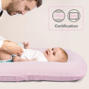 Corduroy Baby Lounger Cover | Mexxi 100% Hypoallergenic Cotton Newborn Cover | Durable Soft Spare Cover (Cover Only) (Corduroy, Sakura Pink)