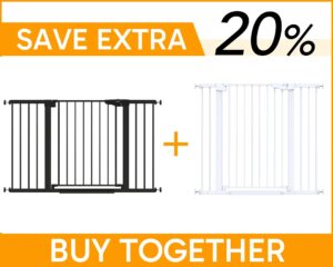 cumbor 36" extra tall, 29.7"- 46" width baby gate for dogs and kids & cumbor 30.5" tall 29.5"-51.6" width dog baby gate for house, stairs, doorways