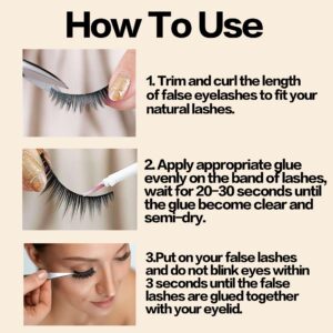 Clear Eyelash Glue for False Lashes,Waterproof Eye Lash Glue Suitable for Sensitive Eyes,Latex-Free,Super Strong Hold Lash Adhesive 0.176oz(Clear)