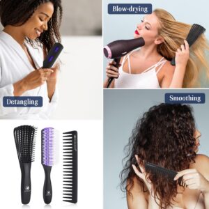 BRUSHZOO Detangling Hair Brush for Curly Hair, Hair Brushes for Women Men Kids Blowdrying Styling, Detangler Brush for Wet Dry Thick Wavy Hair