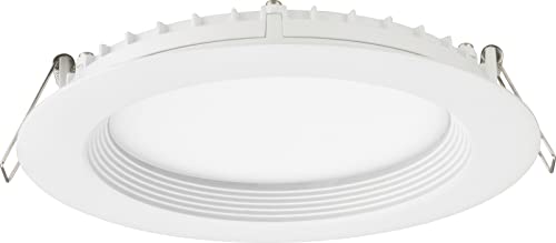 Juno WF6 REG SWW5 90CRI CP6 MW M2 Canless Wafer Recessed LED Downlight, Shallow Regressed Baffled Trim Style, 6-Inch, Matte White, 6-Pack