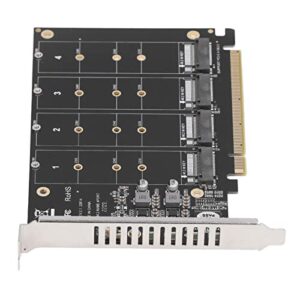 PCIE X16 Expansion Card, DC Power Chip Stable Operation M.2 NVME SSD to PCIE X16 Adapter Rugged Construction for Computers