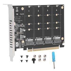 PCIE X16 Expansion Card, DC Power Chip Stable Operation M.2 NVME SSD to PCIE X16 Adapter Rugged Construction for Computers