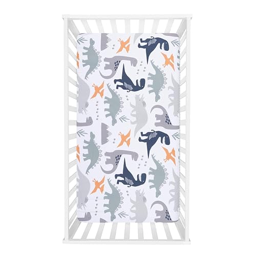 Trend Lab Prehistoric Dinos 3 Piece Crib Bedding Set, Can Be Used As A Blanket Or A Playmat for Tummy Time, Includes Quilt, Fitted Crib Sheet and Skirt