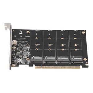 PCIE X16 Expansion Card, DC Power Chip Stable Operation M.2 NVME SSD to PCIE X16 Adapter Rugged Construction for Computers