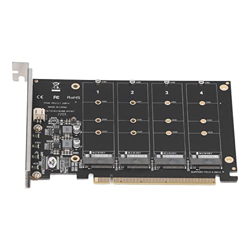 PCIE X16 Expansion Card, DC Power Chip Stable Operation M.2 NVME SSD to PCIE X16 Adapter Rugged Construction for Computers