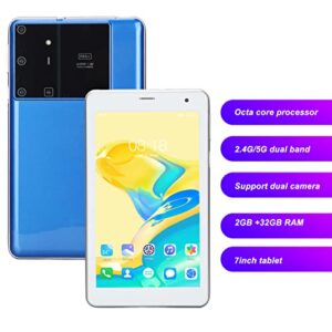 Estink 7 Inch Tablet PC, 2G RAM 32G ROM, HD Display, 5G WiFi Dual Band Dual Camera Tablet PC with 2 Card Slots, Support 128g Memory Card, for Android 9.0(Blue)