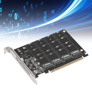 PCIE X16 Expansion Card, DC Power Chip Stable Operation M.2 NVME SSD to PCIE X16 Adapter Rugged Construction for Computers