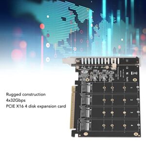 PCIE X16 Expansion Card, DC Power Chip Stable Operation M.2 NVME SSD to PCIE X16 Adapter Rugged Construction for Computers