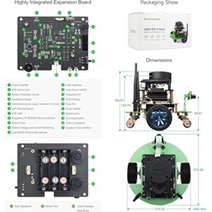 Waveshare JetBot Professional Version ROS AI Kit, Dual Controllers AI Robot, Lidar Mapping, Vision Processing, Includes Official Jetson Nano Developer Kit (B01) (NOT Support Nano 2GB)