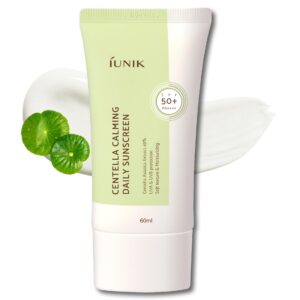 IUNIK Centella Calming Moisture Daily Sunscreen SPF 50+ PA++++ Matte & No White Cast Centella Asiatica Dry Oily Sensitive Vegan Korean Skincare