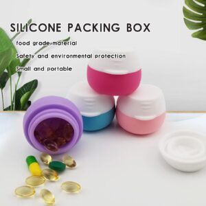 Portable Travel Toiletries Container,Colorful Silicone Cream Jar,TSA Approved Travel Container Leak Proof Travel Accessories with Lid for Makeup Face Body Hand Cream (4 pcs)