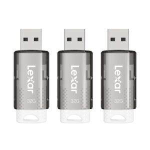 Lexar® JumpDrive® S60 USB 2.0 Flash Drives, 32GB, Black, Pack Of 3 Flash Drives, LJDS60-32GB3NNU