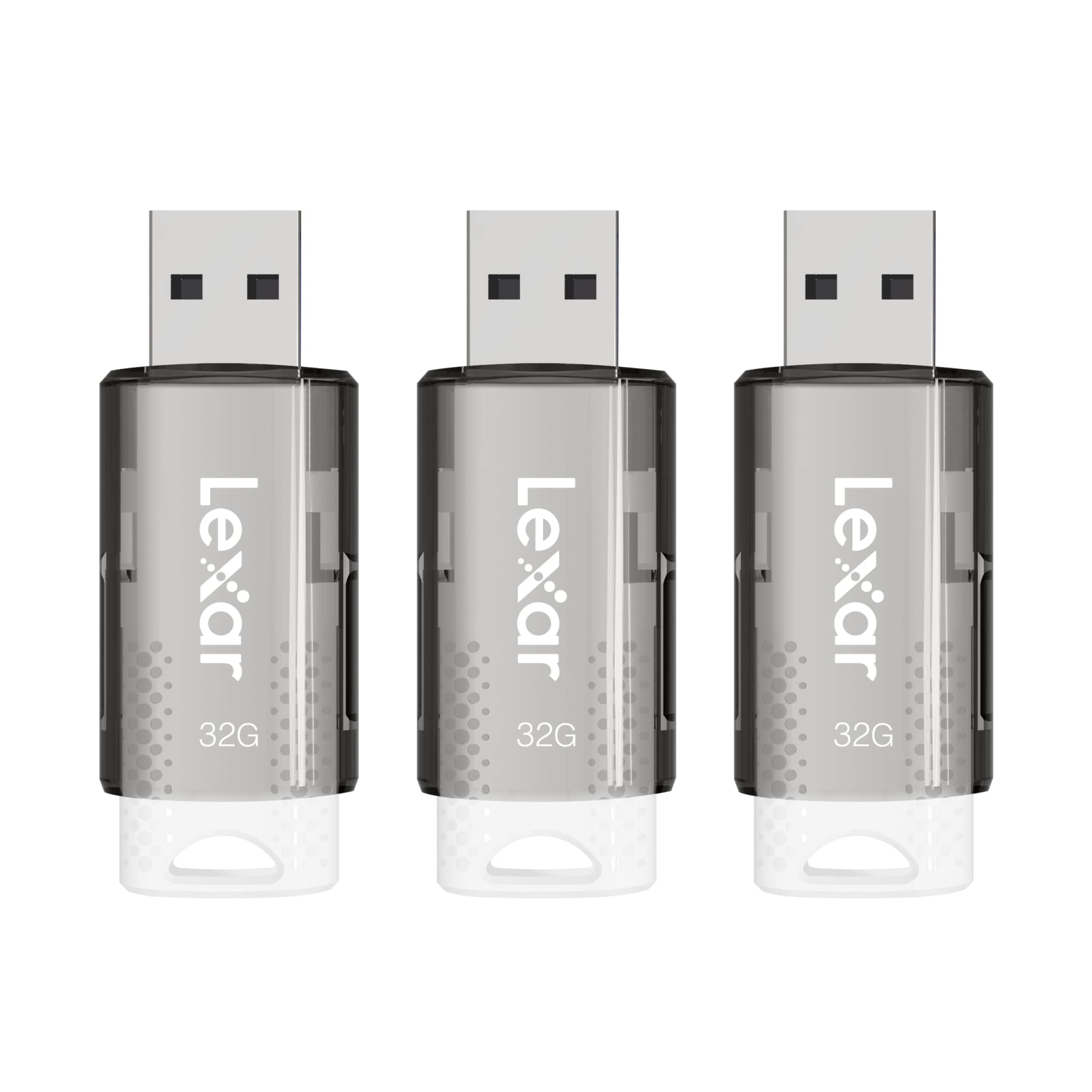 Lexar® JumpDrive® S60 USB 2.0 Flash Drives, 32GB, Black, Pack Of 3 Flash Drives, LJDS60-32GB3NNU