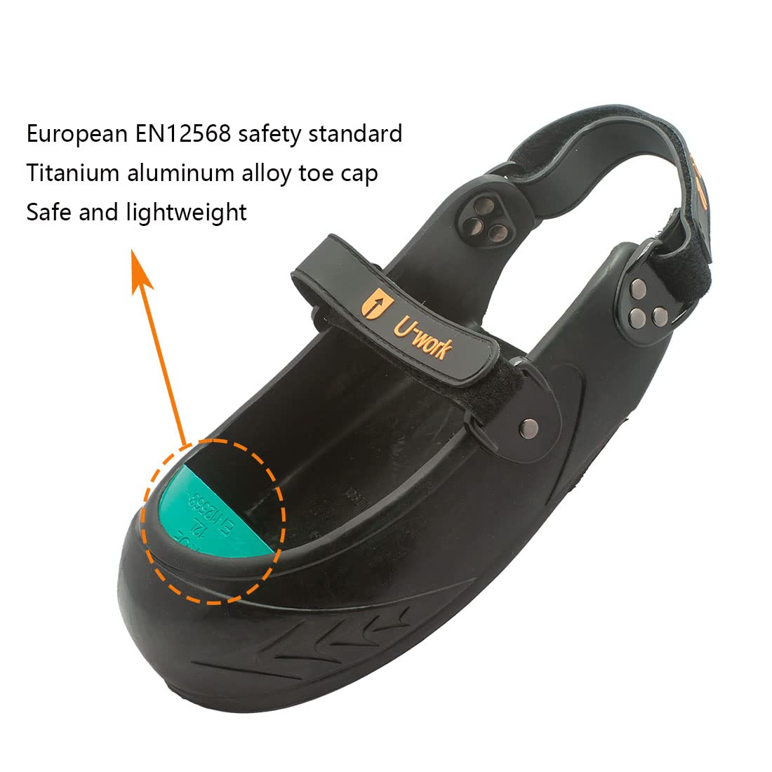 Unique Double Hook and Loop Straps Safety Overshoes Steel Toe Caps, Titanium Aluminum Alloy Toe Shoe Covers, Steel Toe Covers, Slip Resistant Alloy Toe Overshoe, Visitor Safety Overshoe, XL, Green