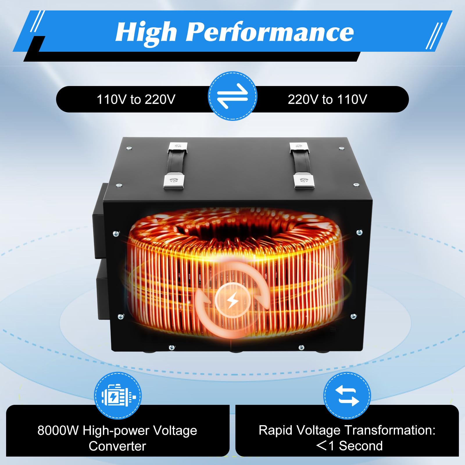 10000W Voltage Converter Transformer Step Up/Down 110V/220V Heavy Duty Voltage Converter USB Transformer Power Converter Circuit Breaker