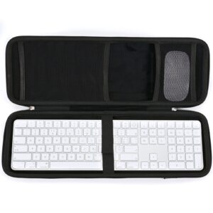 raiace hard storage case compatible with apple magic keyboard + magic mouse. (case only) - black