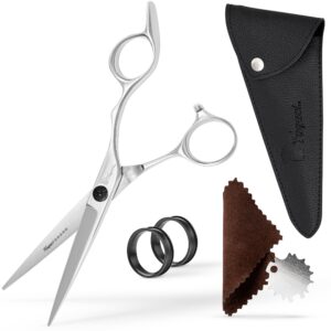 fagaci professional hair scissors 6” extremely sharp blades, fine cutting blades, hair cutting scissors professional, hair shears, barber scissors set for men and women, haircut scissors hair kit