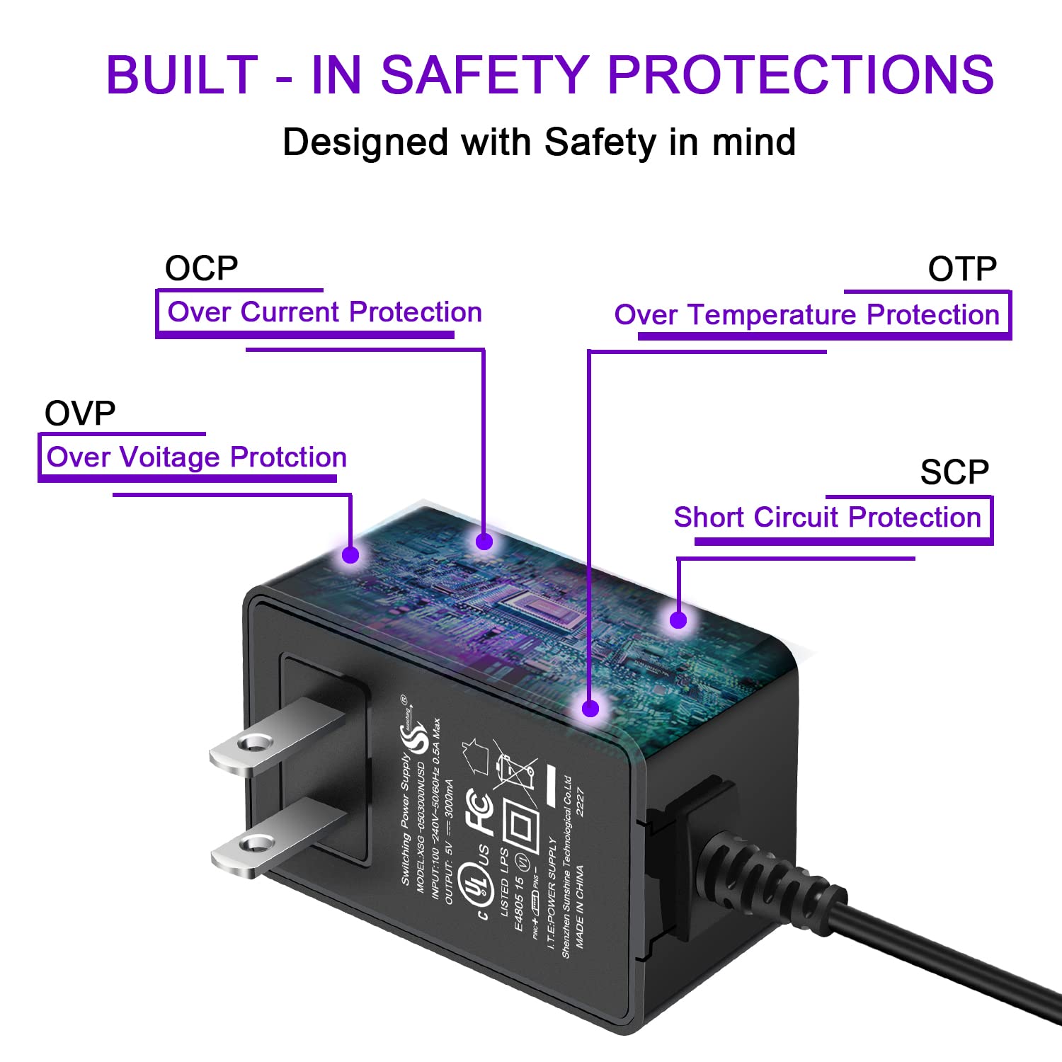 [5V 3A 15W] Raspberry Pi 3 Case, iUniker Pi 3 b+ Case, Raspberry Pi 3 Power Supply with Switch Raspberry Pi Power Supply (UL Listed)