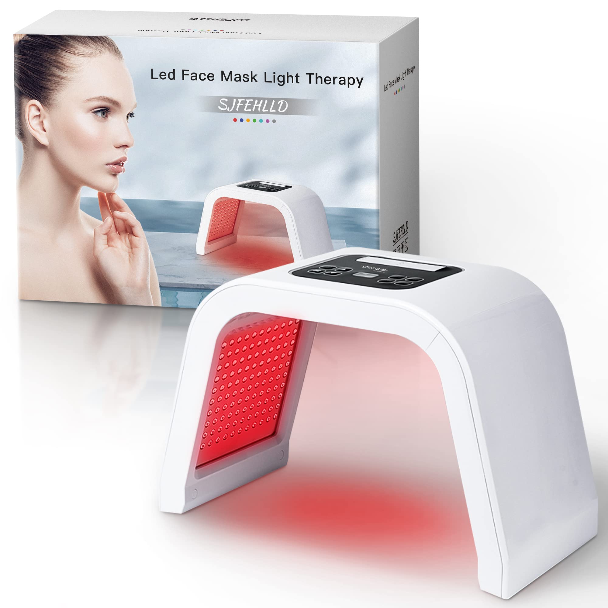 SJFEHLLD Red Light Therapy for Face,Led Face Mask Light Therapy,7 Color LED Therapy Light Facial Skin Care Mask,LED light therapy mask