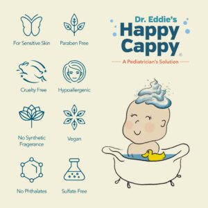 Happy Cappy Three Step Skincare Solution Bundle- Baby Dandruff Shampoo, Eczema Body Wash and Lotion for Kids, Toddler, Adults, Moisturizing Cream, Reduces Itching, Dermatologist Tested, Fragrance-Free