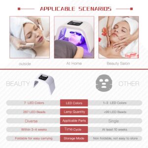 SJFEHLLD Red Light Therapy for Face,Led Face Mask Light Therapy,7 Color LED Therapy Light Facial Skin Care Mask,LED light therapy mask