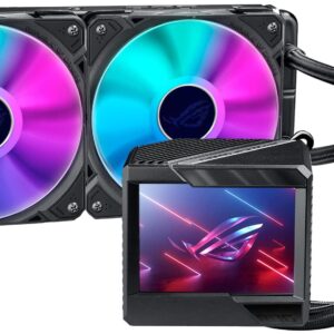 ASUS ROG Ryujin II 240 ARGB All-in-one Liquid CPU Cooler 240mm Radiator (3.5" Color LCD, Embedded Pump Fan, 2X ROG 120mmARGB Radiator Fans,Compatible with Intel LGA1700,1200 and AM5, AM4 Socket),BLACK