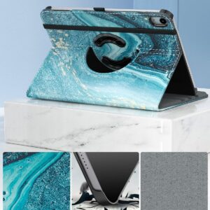 TiMOVO Case for iPad 10th Generation 2022, 90 Degree Rotating Smart Cover, Protective Leather Cover with Stylus Loop - Gilding Texture