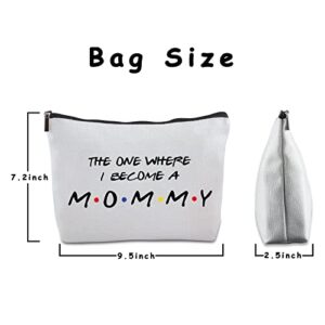 New Mommy Gift Pregnancy Gifts for First Time Moms Zipper Makeup Bag Travel Cosmetic Bag the One Where I Become a Mommy Bag First Time Mom Gift Mommy to Be Gift Baby Shower Announcements Ideas