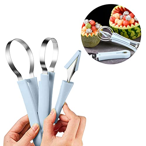 Carving Knife Cutting Knife Ball Digger Three-Piece Combination Set Platter Tool Creative Carving Knife Watermelon Digging Ba