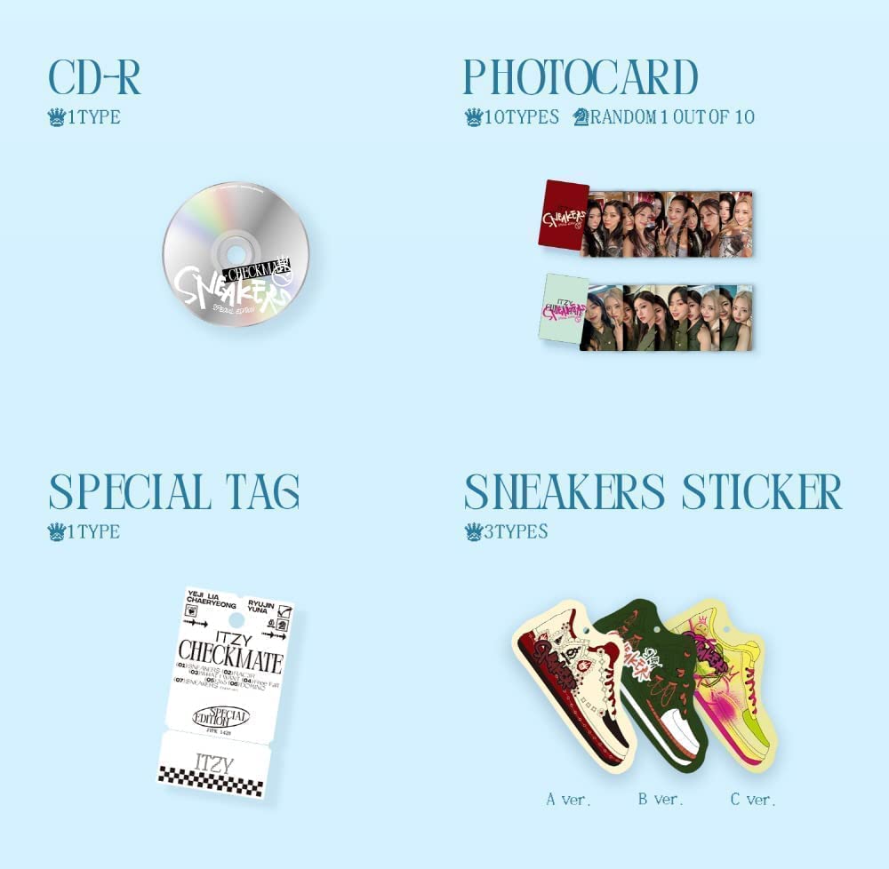 DREAMUS ITZY CHECKMATE SPECIAL EDITION CD+Lyric Poster On Pack+Photobook+Photocard+Special Tag+Sticker+Postcard+Tracking Sealed (B Version)