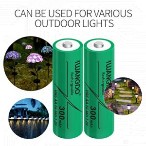 IWANGDO Battery AA HR6 300mAh Ni-MH Rechargeable for Solar Light Outdoor Yarn Light