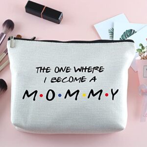 New Mommy Gift Pregnancy Gifts for First Time Moms Zipper Makeup Bag Travel Cosmetic Bag the One Where I Become a Mommy Bag First Time Mom Gift Mommy to Be Gift Baby Shower Announcements Ideas