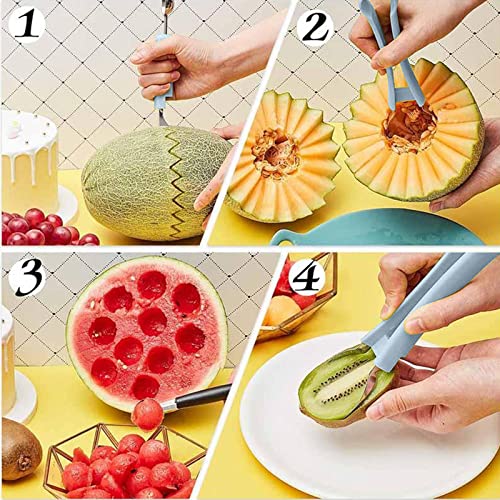 Carving Knife Cutting Knife Ball Digger Three-Piece Combination Set Platter Tool Creative Carving Knife Watermelon Digging Ba