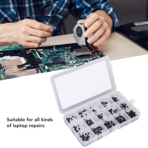 KUIDAMOS Laptop Screws, Portable Sturdy Durable Replacement Notebook Computer Screws Carbon Steel with Storage Box for Electronic Repair for Laptop Repairs